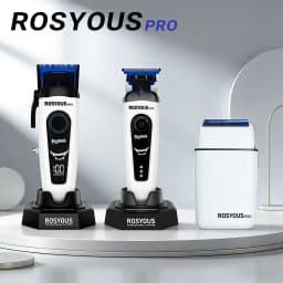 ROSYOUS Mens Haircut Kit Professional Clipper with DLC Blade Brushless Motor Base Charger Barber Machine RSPRO106 RSPRO202 RS620