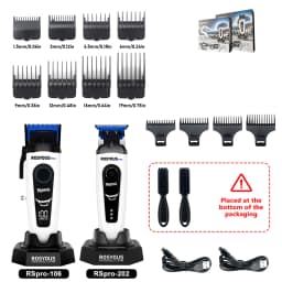 ROSYOUS Mens Haircut Kit Professional Clipper with DLC Blade Brushless Motor Base Charger Barber Machine RSPRO106 RSPRO202 RS620