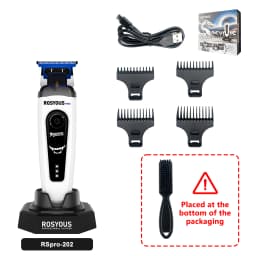 ROSYOUS Mens Haircut Kit Professional Clipper with DLC Blade Brushless Motor Base Charger Barber Machine RSPRO106 RSPRO202 RS620