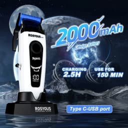 ROSYOUS Mens Haircut Kit Professional Clipper with DLC Blade Brushless Motor Base Charger Barber Machine RSPRO106 RSPRO202 RS620