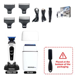 ROSYOUS Mens Haircut Kit Professional Clipper with DLC Blade Brushless Motor Base Charger Barber Machine RSPRO106 RSPRO202 RS620