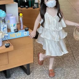 Fashion Baby Girl Princess Silk Dress Infant Toddler Child Ruffled Vestido Sleeveless Frock Summer Casual Baby Clothes