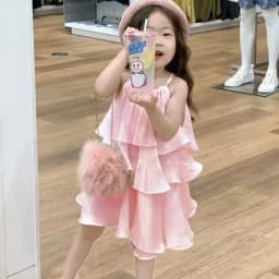 Fashion Baby Girl Princess Silk Dress Infant Toddler Child Ruffled Vestido Sleeveless Frock Summer Casual Baby Clothes