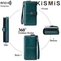 Fashion Texture Women s High Quality RFID Anti Theft Leather Wallet Long Multi Card Wrist Bag