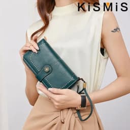 Fashion Texture Women s High Quality RFID Anti Theft Leather Wallet Long Multi Card Wrist Bag