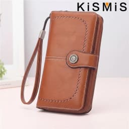 Fashion Texture Women s High Quality RFID Anti Theft Leather Wallet Long Multi Card Wrist Bag