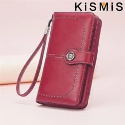 Fashion Texture Women s High Quality RFID Anti Theft Leather Wallet Long Multi Card Wrist Bag