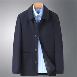 Spring/Autumn Loose-fitting Men's Casual Jacket Large-size Pure Color Fabric Fashionable Lapel Minimalist Style Jacket