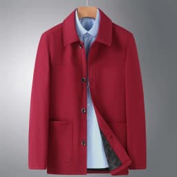 Spring/Autumn Loose-fitting Men's Casual Jacket Large-size Pure Color Fabric Fashionable Lapel Minimalist Style Jacket