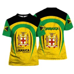 Jamaica Lion Of Judah T-Shirt Men Women Reggae Rasta Flag Graphic Tee Football jersey, outdoor sports, street casual fashion