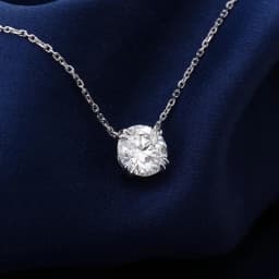 Rrjzz 1-2CT Round Solitaire D-Color Moissanite Women Pendant Necklace 6.5mm/8mm VVS1 Lab Imitation Diamond Necklace Jewelry GRA
