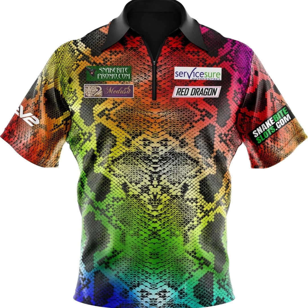 Peter Wright RedYellow Snakebite Polo Shirt replica Darts Polo Shirt Sports Men's T-Shirt Kid's Clothing Tee Y2k Woman
