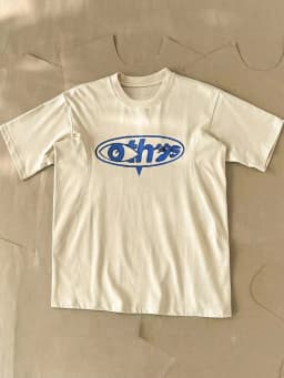 2026 OFF OW Joint Series American Vintage Printed Round Neck Short-sleeved T-shirt Asian Version of Men's Khaki Heavy WHITE
