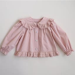 WT2802 Sweet Princess Shirt for Girls New Arrival Baby Clothing Spring Season Children's Puff Sleeve Doll Collar Top