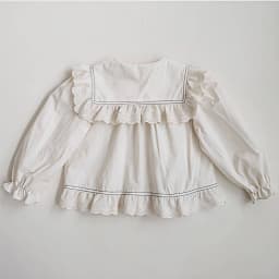 WT2802 Sweet Princess Shirt for Girls New Arrival Baby Clothing Spring Season Children's Puff Sleeve Doll Collar Top