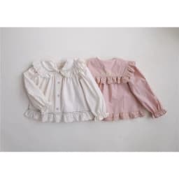 WT2802 Sweet Princess Shirt for Girls New Arrival Baby Clothing Spring Season Children's Puff Sleeve Doll Collar Top