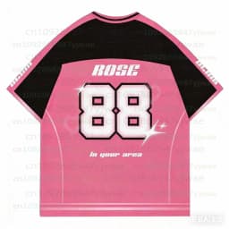 2026 New Y2K Korean Girl Group Concert T-Shirt RosÉ Letter Print Oversized Short Sleeved Fashion Casual Women's Sport Jersey Kid