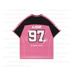 2026 New Y2K Korean Girl Group Concert T-Shirt RosÉ Letter Print Oversized Short Sleeved Fashion Casual Women's Sport Jersey Kid
