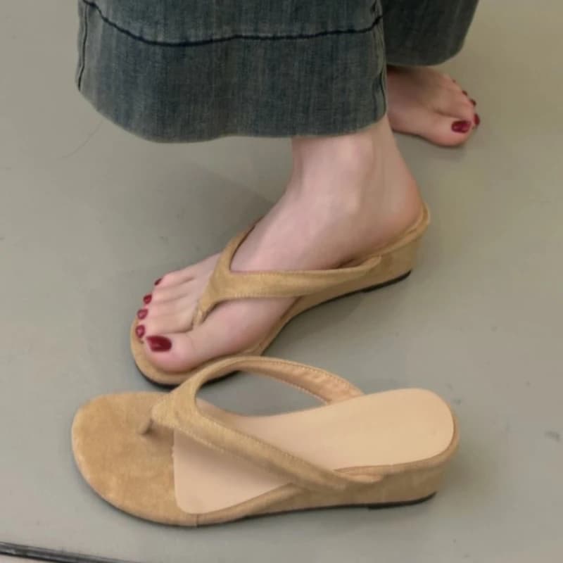 Wedges Slippers Women Clip Toe Sandals High Heels Designer Shoes Beach Casual Flip Flops Walking Dress Comfort Mujer De Zapatos