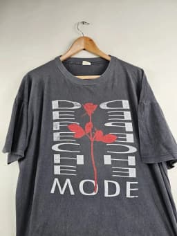 Vintage Depeche Mode Band Print Short Sleeve Punk Y2k Top Rock Casual Loose Streetwear Fan Gift Unisex