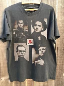 Vintage Depeche Mode Band Print Short Sleeve Punk Y2k Top Rock Casual Loose Streetwear Fan Gift Unisex