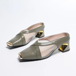 Metal Square Toe Shallow Slip-on Non-slip Wear-resistant Special-shaped Heel Single Shoes Fashionable High Heels Dress Shoes