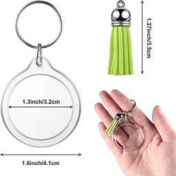 10/30/50/100Sets Acrylic Photo Frame Keychain With Tassels Snap-In Custom Insert Photo Acrylic Blank Keyring Clear Blank Keyring