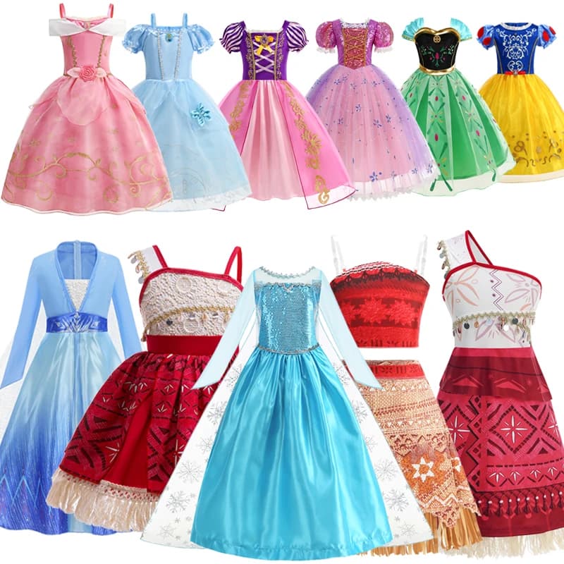 Girls Costume Princess Dress Up Party Vestidos Halloween Cosplay Costume Kid Birthday Party Gift Dress