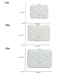Chic Flower Print Quilted Laptop Sleeve 1 Pc for 11 Inch 14 Inch and 15 Inch Computer Protection Case Laptop Bag