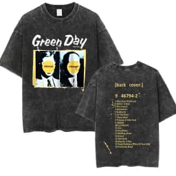 Washed Vintage Punk Band Green Day Cartoon Funny Merch T-shirt Men Women Clothing Rock Oversized T Shirts Men's Fashion T-shirts