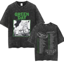 Washed Vintage Punk Band Green Day Cartoon Funny Merch T-shirt Men Women Clothing Rock Oversized T Shirts Men's Fashion T-shirts