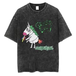 Washed Vintage Punk Band Green Day Cartoon Funny Merch T-shirt Men Women Clothing Rock Oversized T Shirts Men's Fashion T-shirts
