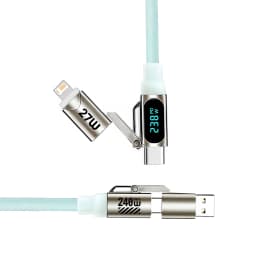240W Super Fast Charging 4-in-1 Charging Cable,2 Tow 2 Multi-Interface Data Cable,USB Universal PD For iPhone Samsung Xiaomi