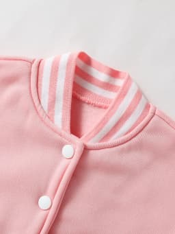 Capybara Strawberry Print Children's Baseball Jacket, Girls' Casual Button Jacket, Spring and Autumn Clothing