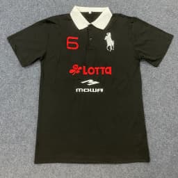 2026 Summer Men's High Street Fashion Embroidery Button Lapel Short Sleeve T-Shirt American Vintage Harajuku Tops Y2k Clothing