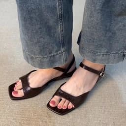 French Vintage Simple Roman Sandals Women's Low Heel Hollow out Slip-On Shoes round Toe Rubber Sole Comfortable Fashionable