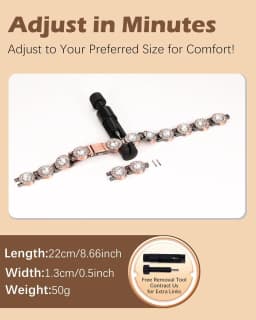 ARADOO 99% Pure Copper Bracelets for Women with 3800 Gauss Magnetic Crystal Jewelry Gifts