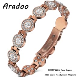 ARADOO 99% Pure Copper Bracelets for Women with 3800 Gauss Magnetic Crystal Jewelry Gifts