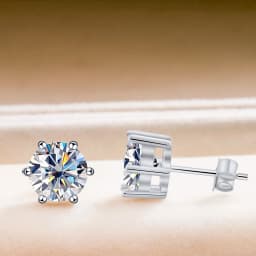 TY D Color Brilliant Round Cut Lab Moissanite Dia Stud Earrings For Women 925 Sterling Silver Plated Wedding Fine Jewelry Gift