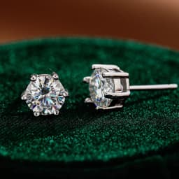 TY D Color Brilliant Round Cut Lab Moissanite Dia Stud Earrings For Women 925 Sterling Silver Plated Wedding Fine Jewelry Gift