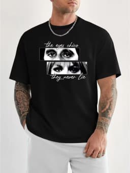 Men's Scarface The Eyes Chico They Never Lie T Shirt Cotton Tee Women Spring Summer Oversized Top Loose Vintage Harajuku Hip Hop