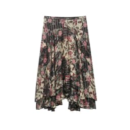 Women's Midi High Waist floral Printd Skirts Summer Female Chic Asymmetrical Casual Skirt Lady Elegant Holiday Print Skirt