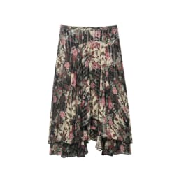 Women's Midi High Waist floral Printd Skirts Summer Female Chic Asymmetrical Casual Skirt Lady Elegant Holiday Print Skirt