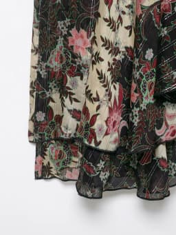 Women's Midi High Waist floral Printd Skirts Summer Female Chic Asymmetrical Casual Skirt Lady Elegant Holiday Print Skirt
