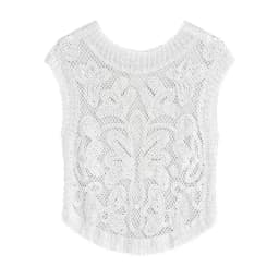 Crochet Vest Top Sheer Floral Embroidered Lace Tank Sleeveless Blouse Openwork Mesh Top Retro Boho Summer Beach Vacation Outfit