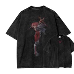 2026 New ACID WASH TEE Code Geass Anime Printed T-shirt Men's and Women's Washed T-shirt High Quality Vintage Cotton T-shirt Top