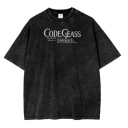 2026 New ACID WASH TEE Code Geass Anime Printed T-shirt Men's and Women's Washed T-shirt High Quality Vintage Cotton T-shirt Top