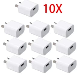 10pcs 2A USB Power Adapter, USB Charger Plug, USB Wall Plug 5V Charger, Aus USB Plug 5V/2.1A Adapter SAA Certifier For Mobile