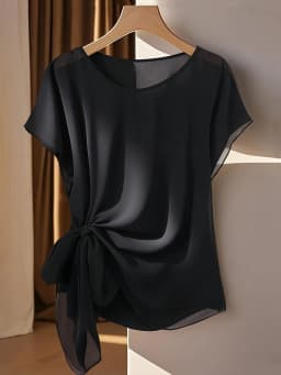 plus Size Elegant Fashionable Transparent Chiffon Top Stylish Garment for Women