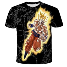 Dragon Ball Super Goku SSJ Power Up 3D Quick Dry T-Shirt Adult Kids Sports Casual DBZ Merch Summer Outdoor Fashion Streetwear